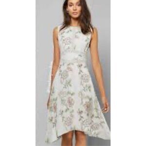 Like New Ted Baker Floral White Sleeveless Dress Sz US 4 Or Ted Sz 1